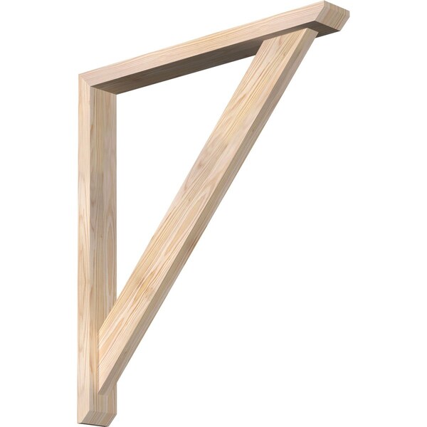 Ekena Millwork Traditional Slat Smooth Bracket w/ Offset Brace, Douglas Fir, 3 1/2"W x 28"D x 32"H BKT0402X28X32TRA06SDF - main